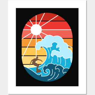 Surfing Bali Vintage Sunset Bali Retro Posters and Art